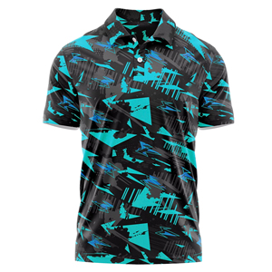 Chemises polo pour hommes de haute qualité, à motif personnalisé, imprimées par sublimation, haut de gamme, à séchage rapide, respirantes, en polyester, sublimation - Product Image 6