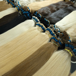 Extensions de cheveux humains blonds vierges de haute qualité 100 % naturels, couleurs personnalisées, extensions en vrac, décoloration russe - Product Image 4