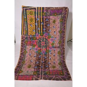 Manta india boho kantha suzani bordada a mano, vintage, de algodón, con diseño floral, ecológica, lavable, para el hogar. - Product Image 2