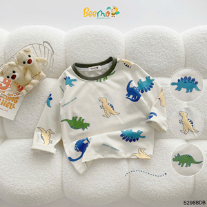 Conjunto de Ropa para Niños de Alta Calidad, Algodón Informal y Cómodo con Estampado de Dinosaurios, Ropa de Moda para Niños Pequeños de Primavera y Otoño - Product Image 5
