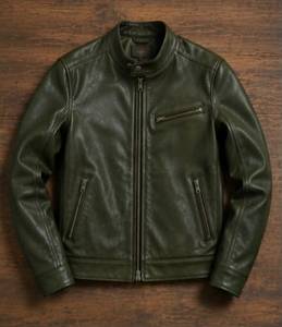 Veste matelassée vintage unisexe en PU vert, col mandarin, fermeture éclair, coupe classique, style hiver, ODM - Product Image 2