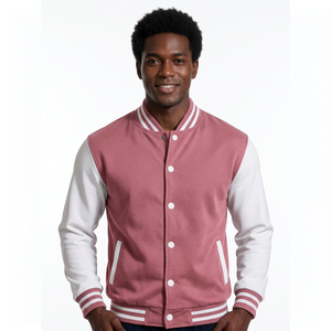 Veste universitaire personnalisée avec empiècements en cuir pour les marques de badges universitaires, corps en mélange de laine avec manches contrastées - Product Image 3