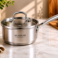 Ensemble de casseroles en acier inoxydable de qualité export, 10 pièces, compatible gaz, poignées rivetées, chauffe rapide, finition durable