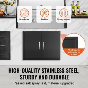 Porta di accesso verticale da esterno per cucina e barbecue, 31W x 24H pollici, con maniglie, design a incasso per piastra fredda, accessori - Product Image 3
