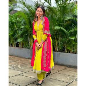 ชุดราตรีออกแบบหรูหราและสวยงาม dupatta สำหรับสวมใส่งานปาร์ตี้ - Product Image 3