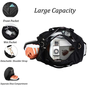 New Style Waterproof Fitness Kit <b>Bags</b> <b>Multi</b> Pockets Removeable Shoulder Striped Gym Accessories Holding <b>Bags</b> - Product Image 4