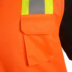 เสื้อกั๊กนิรภัยสีส้มสะท้อนแสงพร้อมแถบสะท้อนแสง ปิดด้วยซิป เสื้อผ้าทำงานผู้ชาย สไตล์ลำลอง ใช้ได้ในฤดูร้อน - Product Image 6