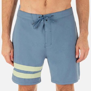 Shorts de Baño Azules con Cordón Ajustable y Rayas Laterales Verde Claro, Secado Rápido, Cintura con Cordón, Traje de Baño Informal - Product Image 1