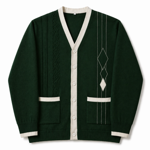 Cardigan en tricot pour homme, en coton premium, boutonné devant, décontracté, pour l'hiver, doux, chaud, confortable, à porter au quotidien - Product Image 3