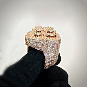 925 Sterling <b>Silver</b> Brilliant Cut Hip Hop Style Engagement Wedding <b>Ring</b> for <b>Men</b> Women Unisex Rhodium Plated Anniversary Gifts - Product Image 3