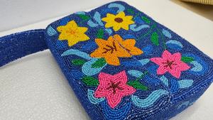 Pochette de soirée de luxe faite à la main en verre perlé à motif floral, petite pochette à fleurs pour mariage et fête, collection 2026 - Product Image 2