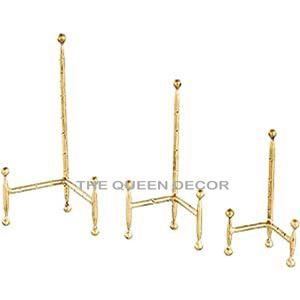Gold Finished Aluminum Metal Storage Easel Stand Fresh Quality Vintage Style Use Picture Frame Home Living Room Decorative - Product Image 3