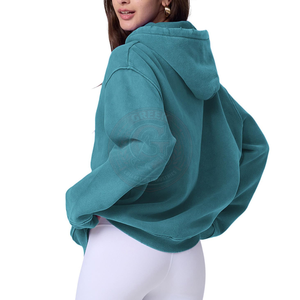Sudadera con Capucha de Algodón Suave para Mujer, Estilo Urbano, Tejido Grueso Lavado, para Looks Casuales y a la Moda - Product Image 3