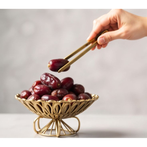 Plateau de service en métal au design convertible pour dattes, noix, bonbons et fruits secs, idéal pour la table, la maison, l'Aïd et le Ramadan - Product Image 2