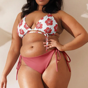 Nouvel ensemble de maillot de bain bikini tricoté sexy pour femme, motif uni, avec string, idéal pour la plage, vente en gros - Product Image 4