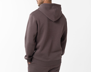 Sweat-shirt à capuche pour homme, couleur unie, avec poche, coupe ample, décontracté, pour l'hiver, 100% coton, molleton tricoté, séchage rapide - Product Image 3