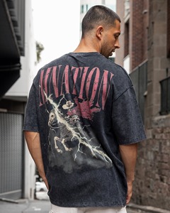 Hot Sale Men Drop Shoulder Boxy Graphic Tee Oversized Short Sleeve Breathable Cotton Casual Daily Wear Loose Top top mens - Product Image 3