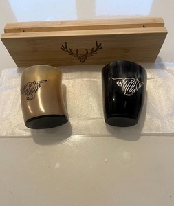 Verre à shot en corne de buffle, verre à vodka, verre à tequila, mini-verres, fabriqué à la main, écologique, design moderne, tasse à boire en corne - Product Image 6