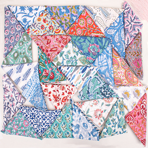 Pañuelo Cuadrado de Algodón Premium con Estampado de Bloques de Color Vibrantes, Accesorio de Pelo y Muñequera de Moda - Product Image 5