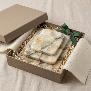 Natural Onyx Marble Serving Board Set of 3 Handmade Nesting Cheese Tray Wholesale impex Pakistan manufacturer top product 2026 - Product Image 5