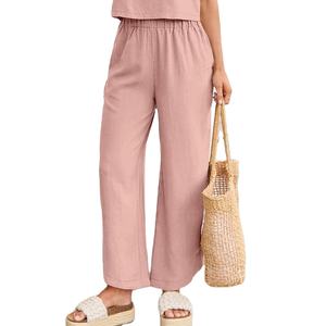 Ensemble de détente deux pièces décontracté en maille écologique à séchage rapide, personnalisable en couleur, pour femme, tenue de sport estivale, haut et short assortis - Product Image 5