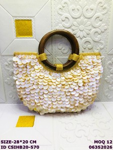 Craftstages International Luxury Handmade Shell <b>Sequin</b> Evening Clutch Chain Handle | Fashion Party Flap Closure Multi-Function - Product Image 3