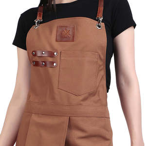 Tablier de cuisine vintage en toile véritable multi-poches pour femme, en cuir véritable de qualité supérieure, réglable - Product Image 5