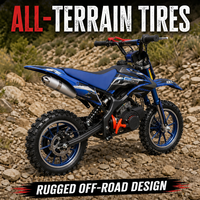 Moto tout-terrain miniature à essence 49cc Yaztor Blue, facile à utiliser, cadeau idéal pour les débutants, entrepôt américain, moteur 2 temps