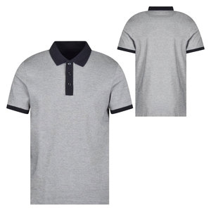 Men's Gray Knitted Polo <b>Shirt</b> Short Sleeve Solid Color Casual <b>Button</b> Down Cotton Regular Fit Men's Polo <b>Shirts</b> - Product Image 1