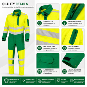 Overol de Seguridad de Alta Visibilidad, Ropa de Trabajo Reflectante, Overol de Alta Visibilidad para Hombre, Overol Protector Duradero, Uniforme de Trabajo Industrial Largo - Product Image 3
