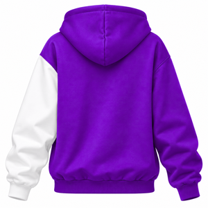 NCNW Sorority <b>Women's</b> Purple <b>White</b> Color Block <b>Hoodie</b> Greek Letter Embroidered Drawstring Hooded Pullover With Kangaroo Pocket - Product Image 4