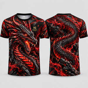 Own Logo Sublimation Men's <b>Black</b> <b>Panther</b> Jungle Leaf Print Short Sleeve O-Neck Breathable Polyester <b>T</b>-<b>Shirt</b> - Product Image 3