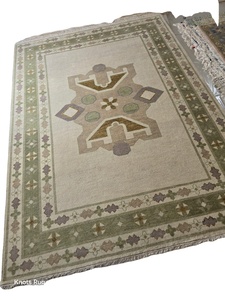 Alfombras de lana hechas a mano Rosa verde 10x14 coloridas 8x10 tamaños para sala de estar tejidas a mano Oushak persa textil para el hogar de alta venta - Product Image 6