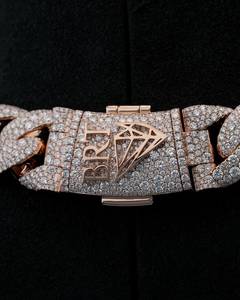 Collar de Cadena Cubana Miami Iced Out, Chapado en Rodio, con Diamantes de Moissanita VVS, Joyería Hip Hop Unisex para Boda y Compromiso - Product Image 2