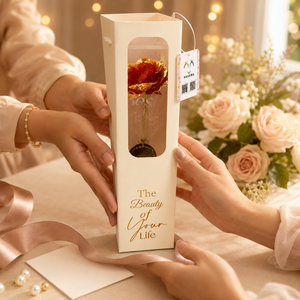 Iridescent <b>Rose</b> Flower Ballpoint Pen with Gift Box Elegant Gold Tone Decorative Pen Replaceable D1 Refill for Wedding Birthday - Product Image 2