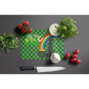 เขียงกระจกนิรภัยสำหรับตกแต่งขนาดใหญ่สีดำ Great Dane Stane. Patrick's Day KITCHEN serving BOARD - Product Image 3