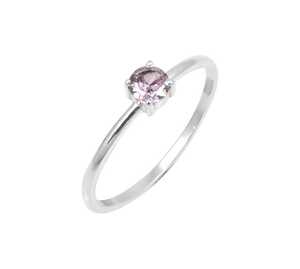 แหวนหมั้นเงินแท้ 925 ประดับพลอยโทแพซสีชมพูทรงกลมสำหรับผู้หญิง แบบฝังเพชร ขายส่งจำนวนมาก แหวนแบบ Eternity Vermeil - Product Image 1