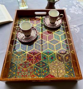 Plateau en bois imprimé pour fête de retraite, plateau commémoratif en bois imprimé pour cadeau de départ, présentoir, plateau de service en gros, boîte - Product Image 2