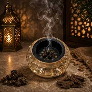 Creative Resin Glass Bakhoor Burner Handmade Mabkhara <b>Incense</b> <b>Holder</b> with Artistic Floral Design for Bakhoor and Fragrance - Product Image 6