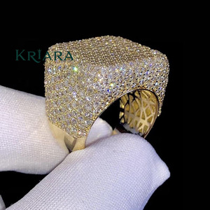 Anillo de Diamantes de Lujo en Plata 925 con Baño de Oro de 18K, Joyería para Mujer, Diamante Cultivado en Laboratorio, Forma Cuadrada - Product Image 5