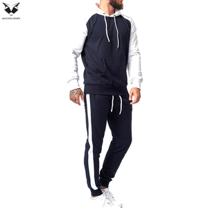 Best Selling Pullover Style Blue & White Contrast Color Men Outer Wear Simple Full-Length Regular Fit Tracksuit with Full Sleeve - Product Image 5