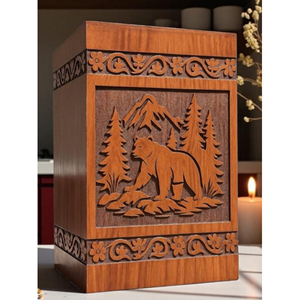 Luxury Wooden Urn Box with Polished Surface Premium Hardwood Cremation Urn for Ashes by AYAANS - Product Image 2