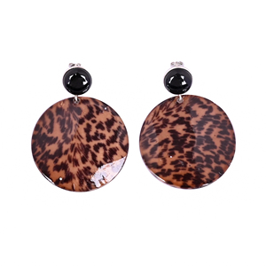 Boucles d'oreilles pendantes en résine avec onyx noir naturel et nacre |   Argent sterling 925 - Product Image 1