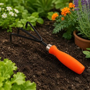 Horquilla de Jardín de Acero Forjado, Venta al Por Mayor |   Cultivador con mango de madera de castaño - Product Image 1