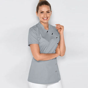 Túnica Elegante para Salón de Belleza y Spa, Cuello Mao, Uniforme para Esteticistas y Peluqueras - Product Image 1