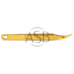 แหนบโค้งสำหรับต่อขนตา สแตนเลสสตีล ด้ามจับเพชร พร้อมโลโก้สั่งทำ OEM - Product Image 6
