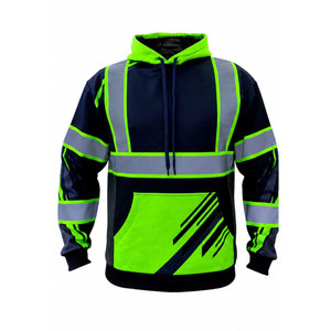 OEM Customized Logo Safety <b>Jacket</b> <b>Hi</b>-<b>Vis</b> Winter <b>Softshell</b> Work Protective Reflective Waterproof LED Flash Hoodie Lightweight - Product Image 2