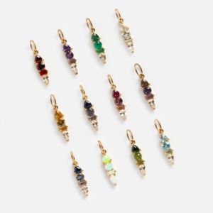 Green Quartz Multi-Stone Prong Pendant in 925 Sterling <b>Silver</b> Gold Plated, Handmade Layered Birthstone Jewelry for Women - Product Image 4