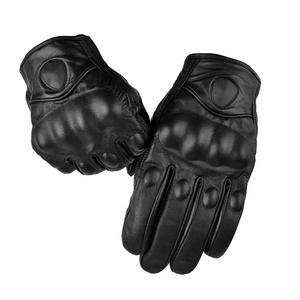 Guantes de Motocicleta de Cuero Genuino Vintage para Hombre, Guantes Deportivos de Protección para Ciclismo y Carreras - Product Image 5