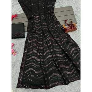 Hermoso Sari Bordado con Lentejuelas para Fiestas y Actuaciones - Product Image 5